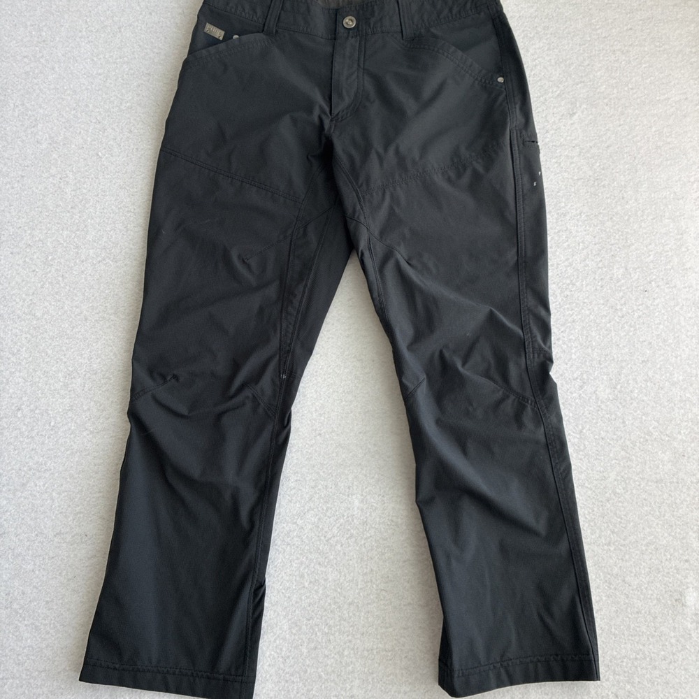 Kuhl Mens 32x30 Silencr Pants Black Lightweight Softshell Ripstop Outdoors FLAW
